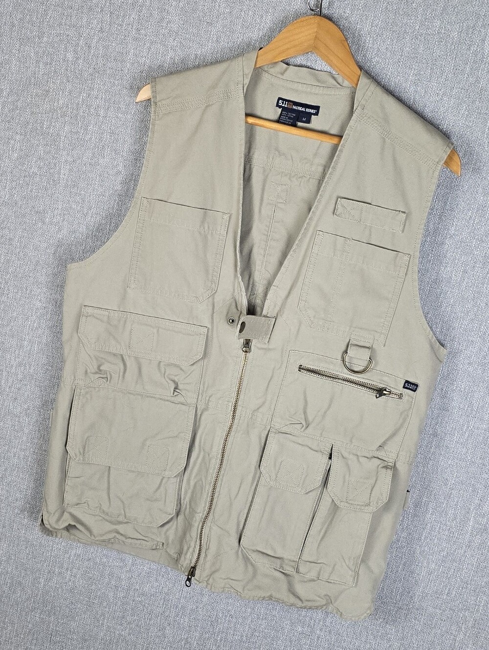 5.11 Tactical Series Utility Vest 100% Cotton Tan/Khaki Mens Sz M